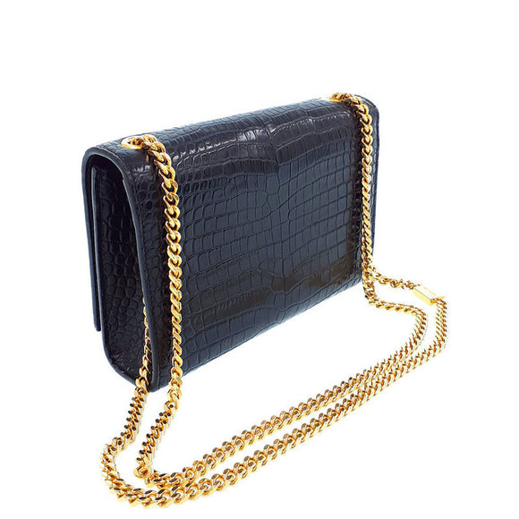 Saint Laurent Paris Logo Kate Chain Shoulder Bag Black - Picture 2 of 8